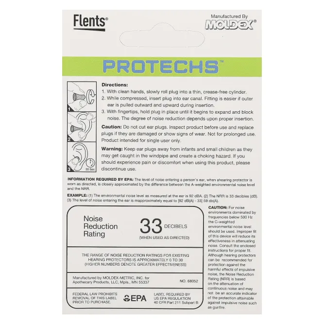 Flents, Protechs, беруши, для занятий спортом, 8 пар в футляре