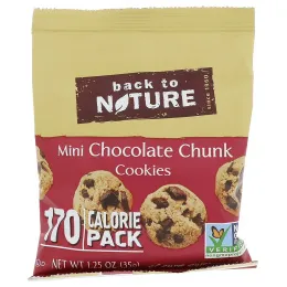 Back to Nature, Мини печенье с кусочками шоколада, 6 пакетиков по 1,25 унции (35 г) каждый