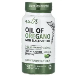Nutri, масло орегано с маслом чёрного тмина, 120 капсул