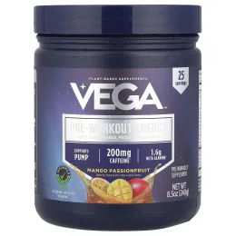 Vega, Pre-Workout Energy, манго и маракуйя, 240 г (8,5 унции)