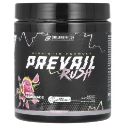 Cutler Nutrition, Prevail Rush, добавка с высоким содержанием стимуляторов, розовый лимонад, 290 г (10,22 унции)