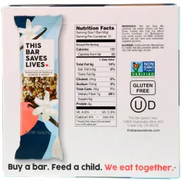 This Bar Saves Lives, LLC, Мадагаскарская ваниль, миндаль и мед, 12 батончиков, 1,4 унц. (40 г) каждый
