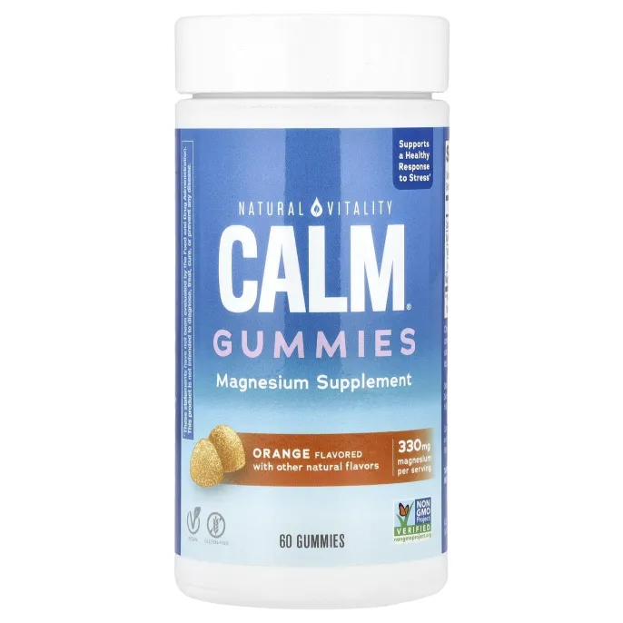 Natural Vitality, CALM®, жевательные мармеладки с магнием, апельсин, 60 жевательных таблеток