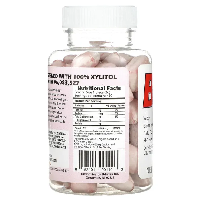 B-Fresh Inc., Освежающая дыхание жевательная резинка, Жевательная резинка, 50 штук