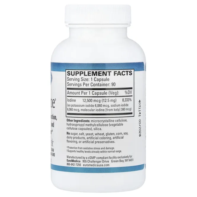 EuroMedica, Tri-Iodine®, 12,5 мг, 90 капсул