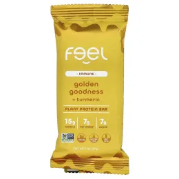 The Feel Bar, Immune, батончики с растительным протеином, «золотая польза» и куркума, 10 батончиков по 57 г (2 унции)