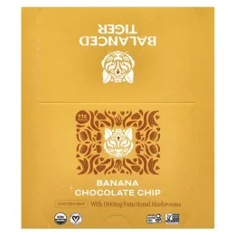 Balanced Tiger, протеиновый батончик, банан и шоколадная крошка, 12 шт. по 44 г (1,55 унции)