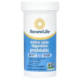Renew Life, Extra Care, пищеварительный пробиотик, 50 млрд КОЕ, 30 вегетарианских капсул