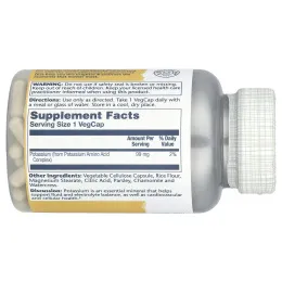 Solaray, Калий, 99 мг, 200 вегетарианских капсул
