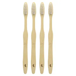 Plus Ultra, бамбуковые зубные щетки, для взрослых, мягкие, 4 шт.
