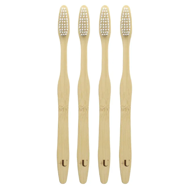 Plus Ultra, бамбуковые зубные щетки, для взрослых, мягкие, 4 шт.