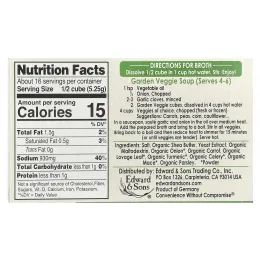 Edward & Sons, Edward & Sons, Garden Veggie, Bouillon Cubes, 8 Cubes