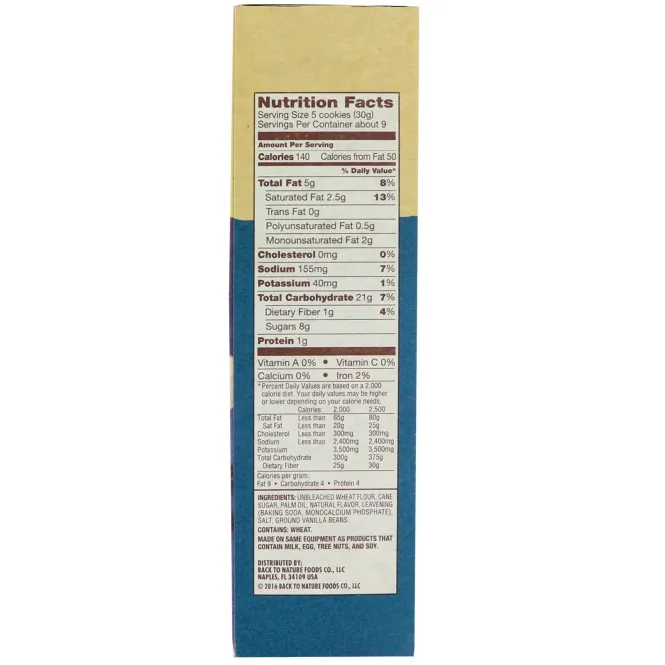 Back to Nature, Madagascar Vanilla Cookies, 9 oz (255 g)