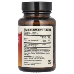 Dr. Mercola, Витамины D3 и K2, 30 капсул