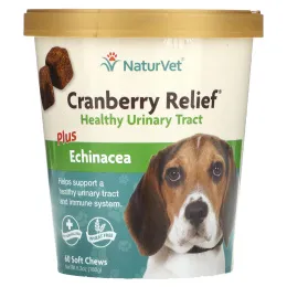 NaturVet, Cranberry Relief для собак плюс эхинацея, 60 мягких жевательных таблеток, 6,3 унц. (180 г)