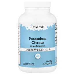 Vitacost, цитрат калия, 99 мг, 300 капсул
