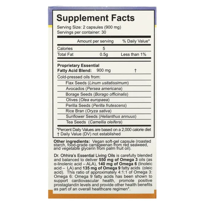 Dr. Ohhira's, Незаменимые живые масла, 60 капсул