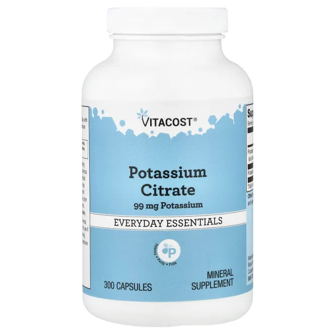 Vitacost, цитрат калия, 99 мг, 300 капсул
