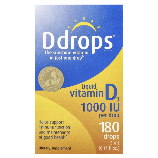 Ddrops, Жидкий витамин D3, 1000 МЕ, 0,17 жидких унций (5 мл)