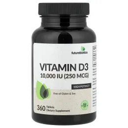 Futurebiotics, витамин D3, 250 мкг (10 000 МЕ), 360 таблеток