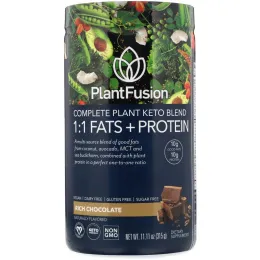 PlantFusion, Растительный комплекс для кетодиеты, жиры и белки 1:1, со вкусом шоколада, 315 г