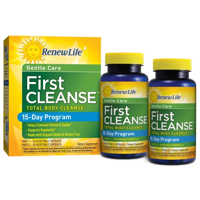 Renew Life, Gentle Care, First Cleanse, 2 бутылочки по 30 вегетарианских капсул