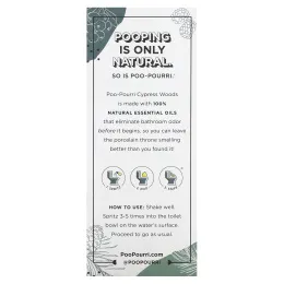 Poo-Pourri, Спрей для туалета Before-You-Go, кипарисовая древесина, 59 мл (2 унции)
