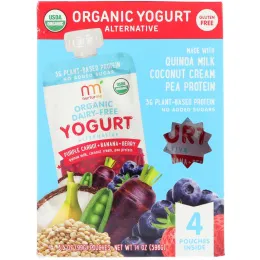 NurturMe, Organic Yogurt Alternative, Purple Carrot + Banana + Berry, 4 Pouches, 3.5 oz (99 g) Each