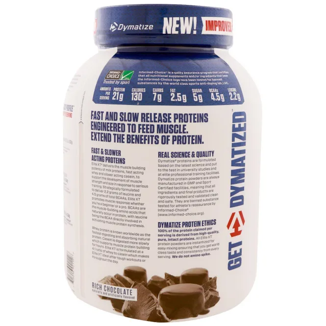 Dymatize Nutrition, Elite XT, белковый порошок со вкусом богатого шоколада, 1,8 кг (4 фунта)