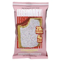 Legendary Foods, протеиновое пирожное, клубника, 10 шт. по 61 г (2,2 унции)