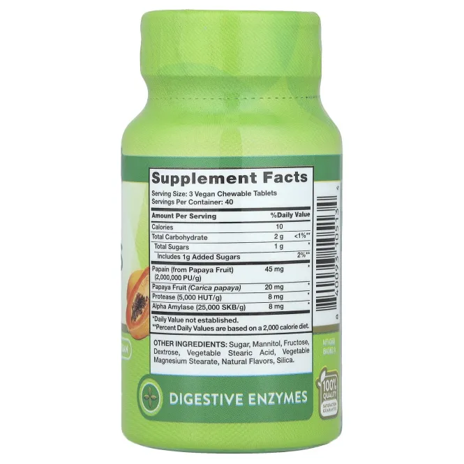 Nature's Truth, Жевательные ферменты папайи, натуральные тропические, 120 жевательных таблеток