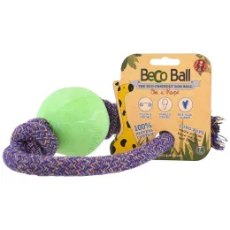 Beco Pets, Экологически безопасный мячик на веревке для собак, большой, зеленый, 1 штука
