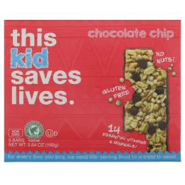 This Bar Saves Lives, LLC, Kid, Chocolate Chip, 5 Bars, 5.64 oz (160 g)