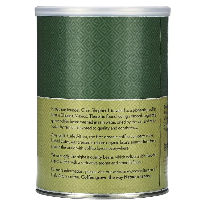 Cafe Altura, Органический кофе, домашняя смесь, молотый, темная обжарка, 340 г (12 унций)