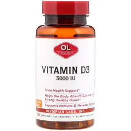 Olympian Labs, Vitamin D3, 5000 IU, 100 Softgels