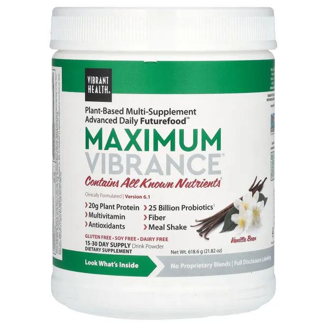 Vibrant Health, Maximum Vibrance, Версия 3.0, стручок ванили, 22,1 унции (626,4 г)