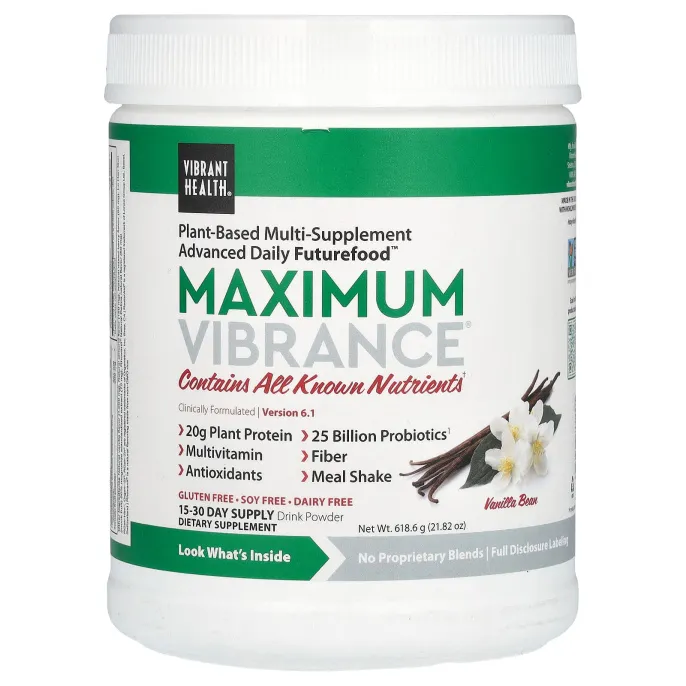 Vibrant Health, Maximum Vibrance, Версия 3.0, стручок ванили, 22,1 унции (626,4 г)