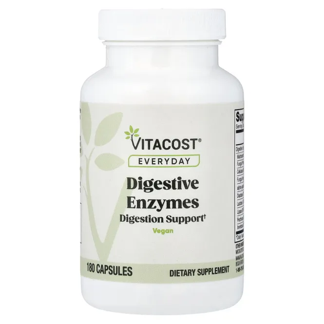 Vitacost, Everyday, пищеварительные ферменты, 180 капсул