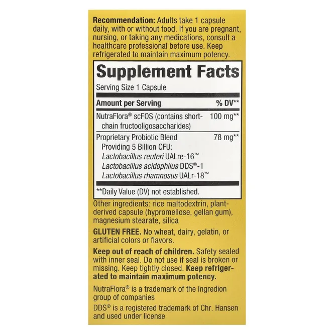 Nature's Way, Primadophilus® Reuteri, пробиотик, 5 млрд КОЕ, 30 капсул