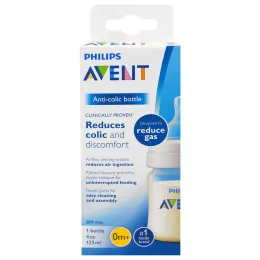 Philips Avent, Антиколиковая бутылочка, от 0 месяцев, 1 бутылочка, 4 унции (125 мл)