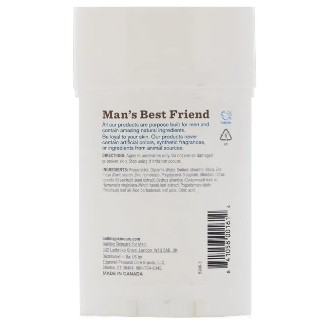 Bulldog Skincare For Men, Дезодорант из кедрового дерева и пачули, 68 г