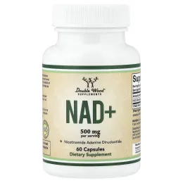 Double Wood Supplements, НАД+, 60 капсул (250 мг в 1 капсуле)