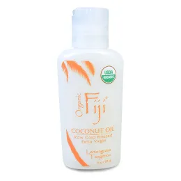 Organic Fiji, Органическое неочищенное масло, кокосовое масло холодного отжима, лимонник и мандарин, 3 унции(89 мл)