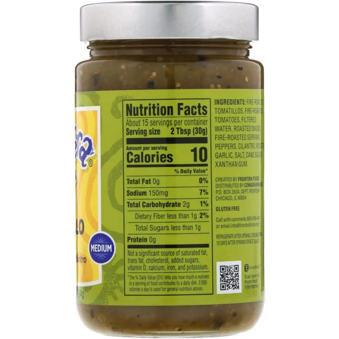Frontera, Tomatillo Salsa, Medium, 16 oz (454g)