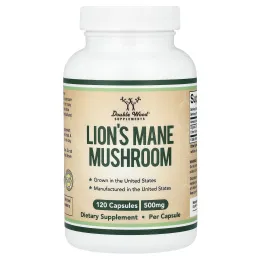 Double Wood Supplements, Lion's Mane Mushroom, 500 mg, 120 Capsules