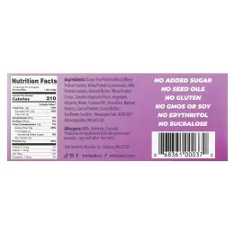 Atlas Bar, батончик с сывороточным протеином от коров травяного откорма, темный шоколад и миндаль, 12 батончиков по 54 г (1,9 унции)