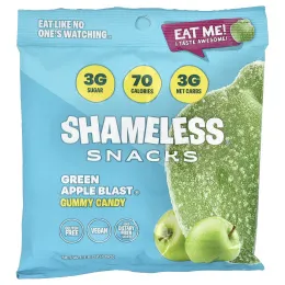Shameless Snacks, Gummy Candy, Green Apple Blast®, 6 пакетиков по 50 г (1,8 унции)