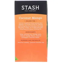 Stash Tea, Чай улун с ароматом кокоса и манго, 18 чайных пакетиков, 1,2 унции (23 г)