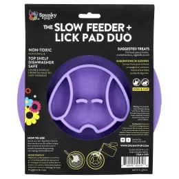 Spunky Pup, The Slow Feeder и подушечки для лизания, дуэт, для собак и кошек, 1 подушечка