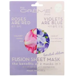 The Creme Shop, Fusion Beauty, тканевая маска с розами и красными фиалками, 5 шт., 125 г (4,40 унции)